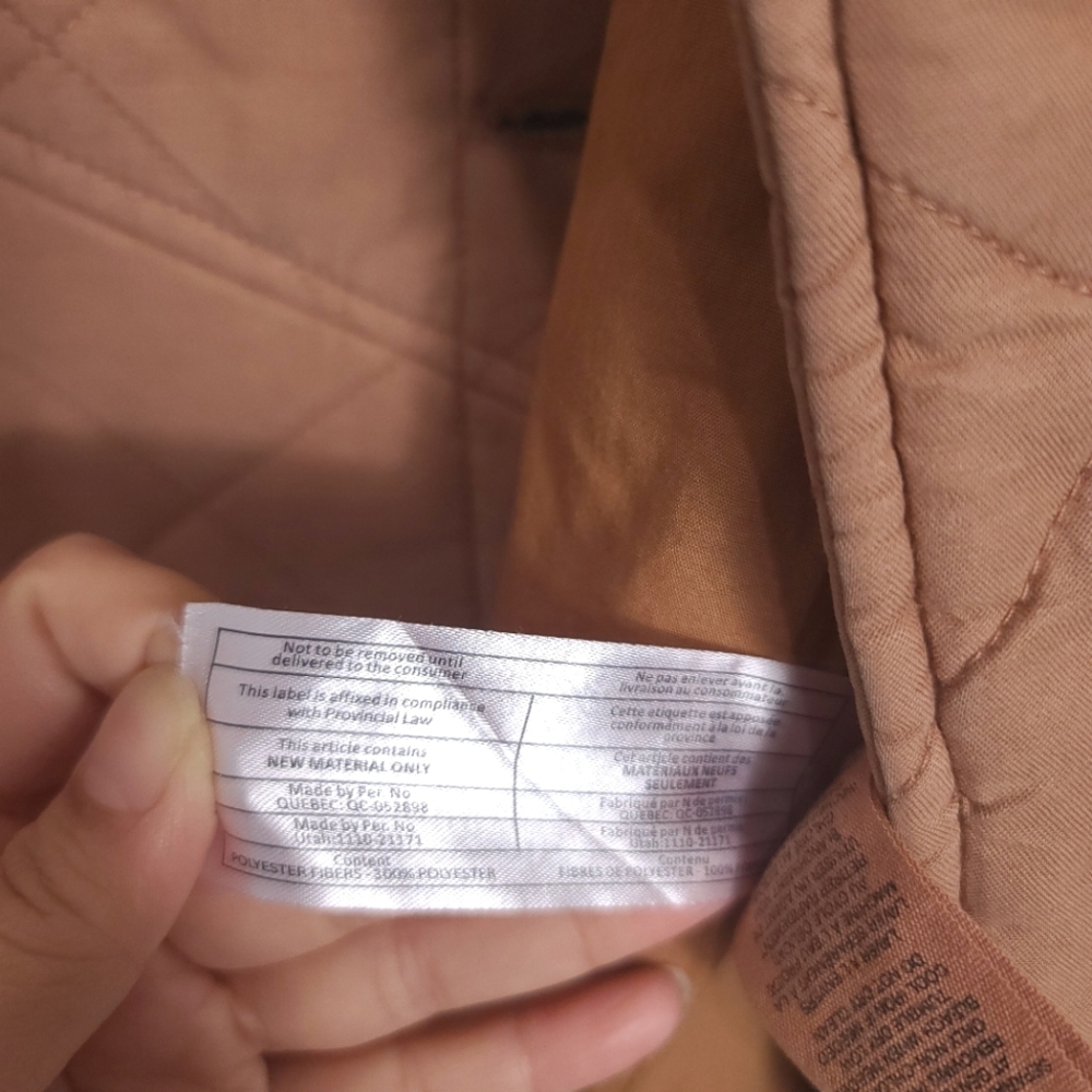 AVEC LES FILLES Quilted Doubled Breasted Cozy Camel Tan Coat Jacket - Picture 9 of 16